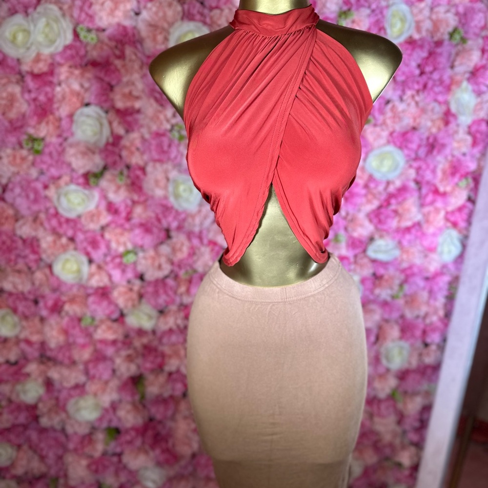 Coral Halter Top